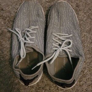 Well worn sneakers